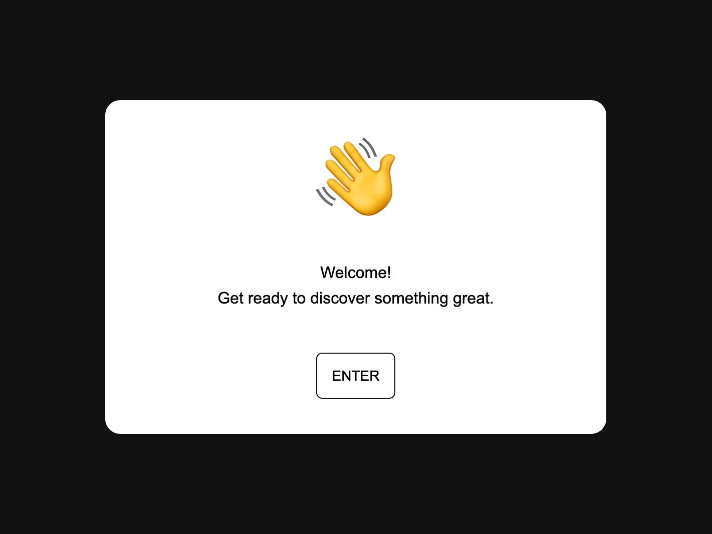 Посрещащи модални прозорци